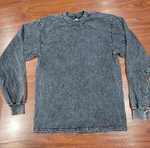 Vintage Black Acid Wash Long Sleeve Shirt